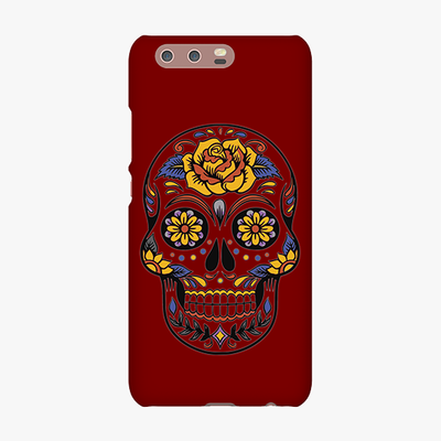 Tough Huawei P10  Phone Case - Skull Art With Brown Background