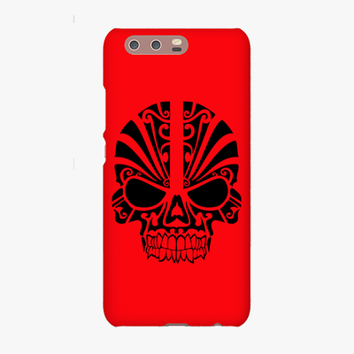 Snap Huawei P10  Phone Case - Black Skull With Red Background