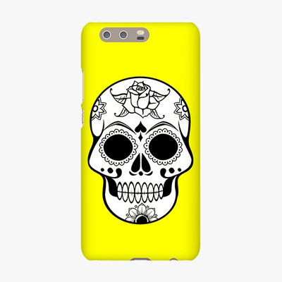 Snap Huawei P10 Plus  Phone Case - Skull With Yellow Background
