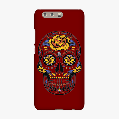 Tough Huawei P10 Plus  Phone Case - Skull Art With Brown Background
