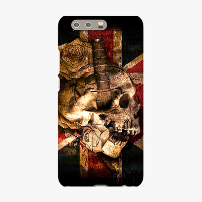 Snap Huawei P10 Plus  Phone Case - Skull With Union Jack British Flag