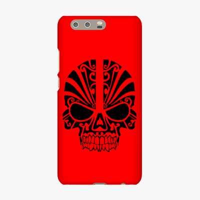 Snap Huawei P10 Plus  Phone Case - Black Skull With Red Background