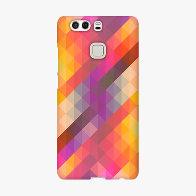 Tough Huawei P9  Phone Case - Colorful Triangle Pattern