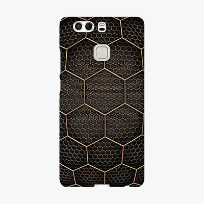 Tough Huawei P9  Phone Case - Golden Hexagons