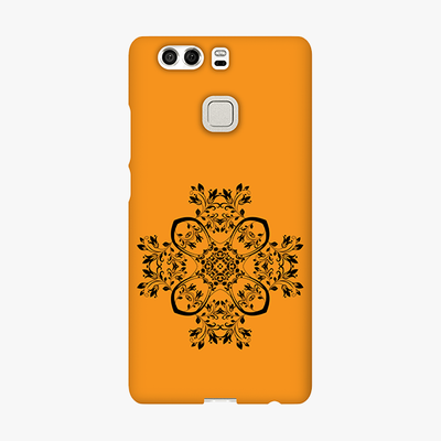 Snap Huawei P9  Phone Case - Flower Design With Orange Background