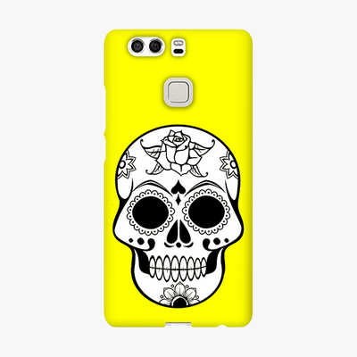 Snap Huawei P9  Phone Case - Skull With Yellow Background