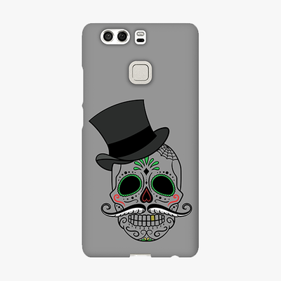 Snap Huawei P9  Phone Case - Skull Art With Gray Background