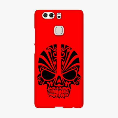 Snap Huawei P9  Phone Case - Black Skull With Red Background