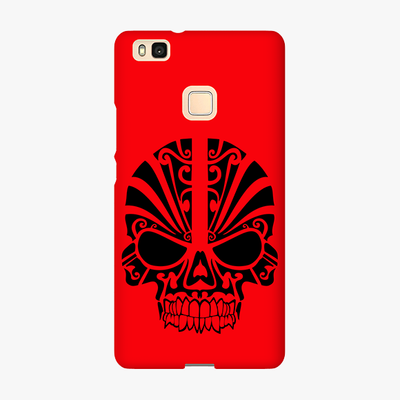 Snap Huawei P9 Lite  Phone Case - Black Skull With Red Background