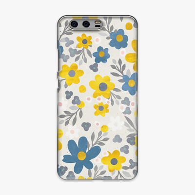 Tough - Phone Case with Yellow and Blue Flowers