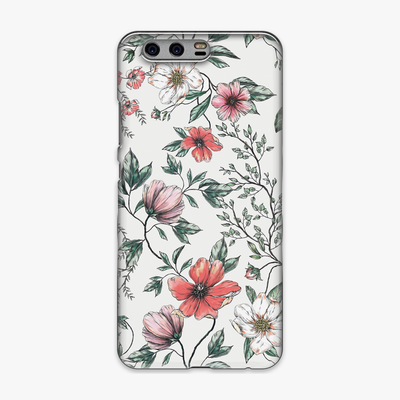 Tough - Phone Case with Colorful Flowers on White Background