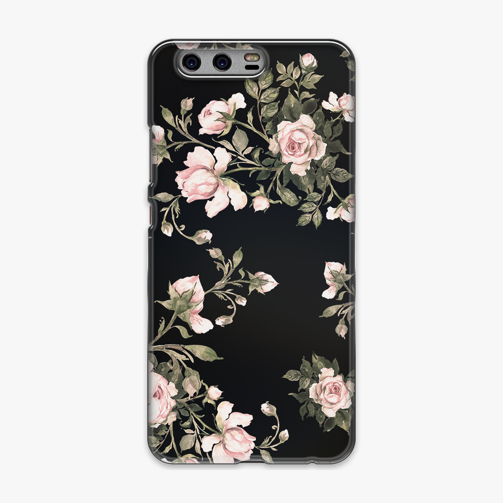 Tough - Phone Case with Flowers on Black Background