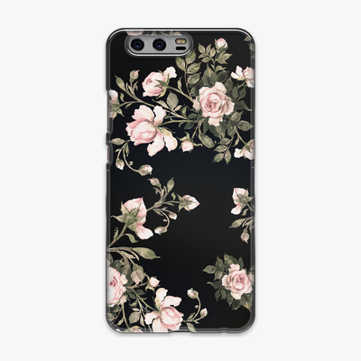 Snap - Phone Case with Pink Roses on Black Background