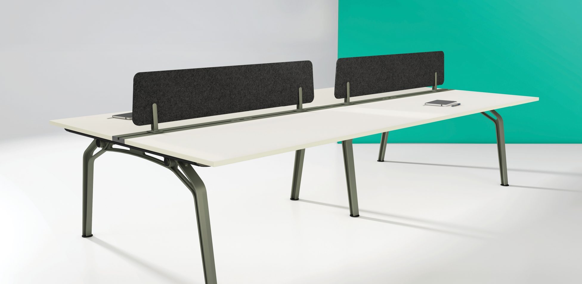 2000mm 12 Perosn Bact to Back Workstation