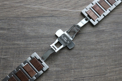 HAVERN Stainless Steel + Zebrawood 42mm Apple Watch Bands