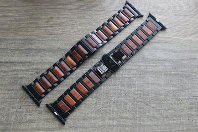 HAVERN Stainless Steel + Wood 42mm Apple Watch Bands