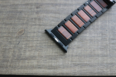 HAVERN Stainless Steel + Wood 42mm Apple Watch Bands