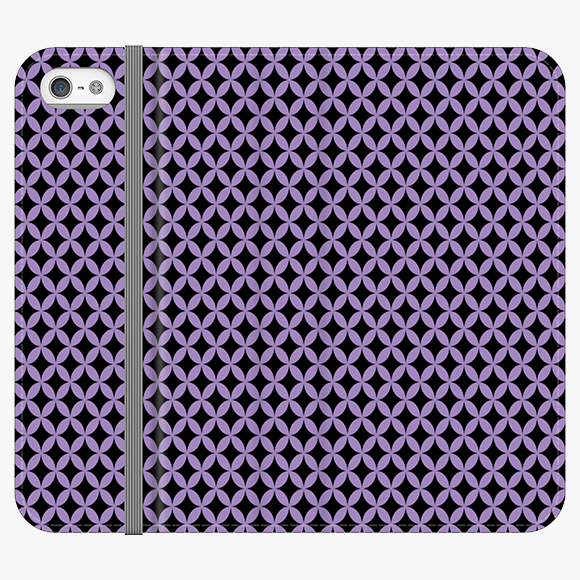 Folio iPhone 5  Folio Wallet - Beautiful Star Pattern With Purple Background
