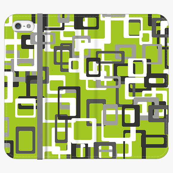 Folio iPhone 5  Folio Wallet - Geometric square Pattern