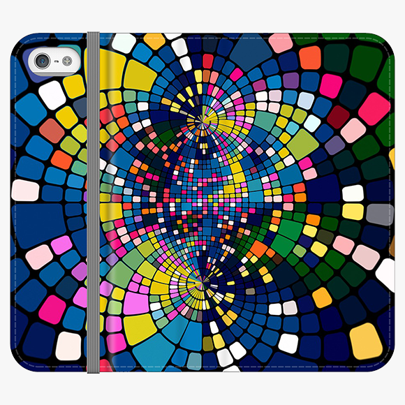 Folio iPhone 5  Folio Wallet - Colorful Geometric Art