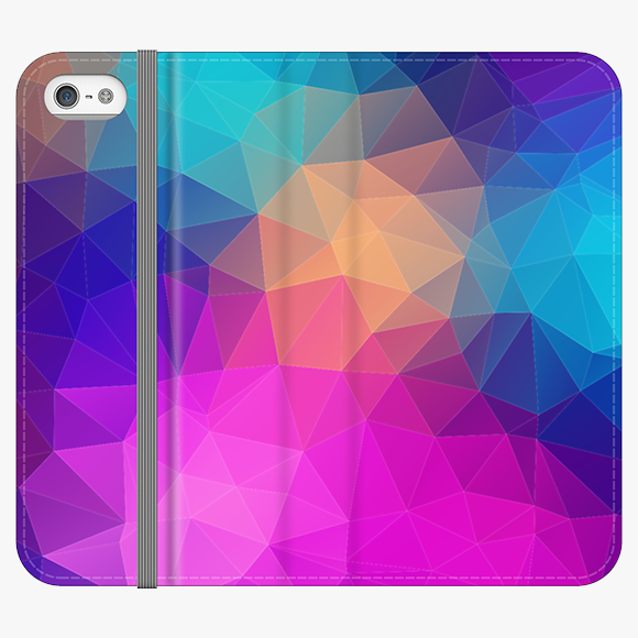 Folio iPhone 5  Folio Wallet - Colorful Triangular Polygons