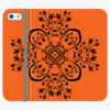 Folio iPhone 5  Phone Folio - Flower Design With Orange Background