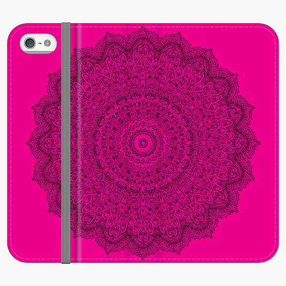 Folio iPhone 5  Phone Folio - Mandala With Pink Background