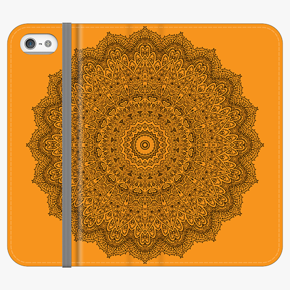 Folio iPhone 5  Phone Folio - Mandala With Yellow Background