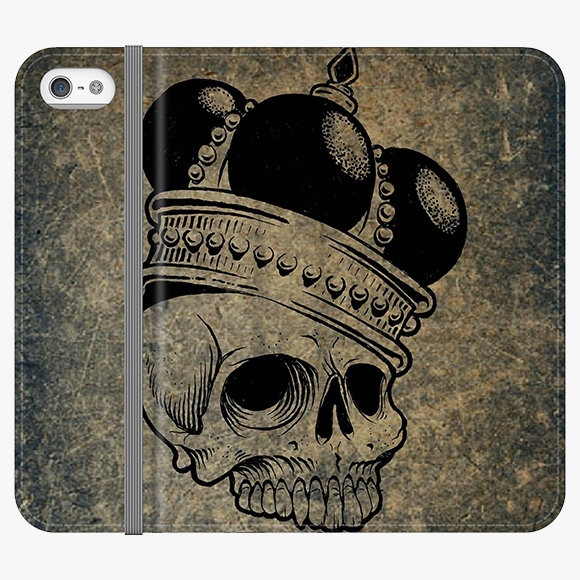Folio iPhone 5  Phone Folio - Skull  With Crown