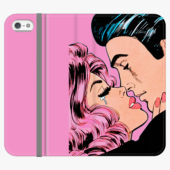 Folio iPhone 5  Folio Wallet - Lovely Couple With Pink Background
