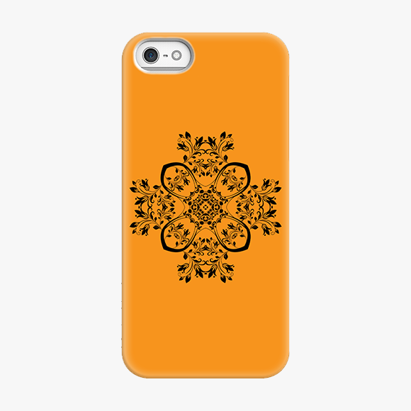Snap iPhone 5  Phone Case - Flower Design With Orange Background