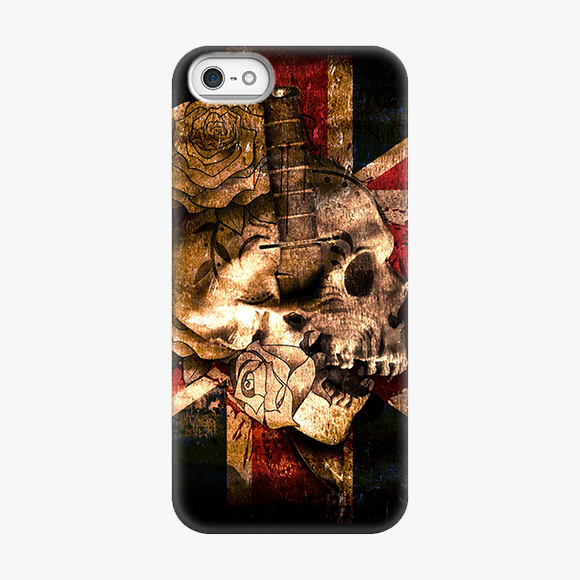Snap iPhone 5  Phone Case - Skull With Union Jack British Flag