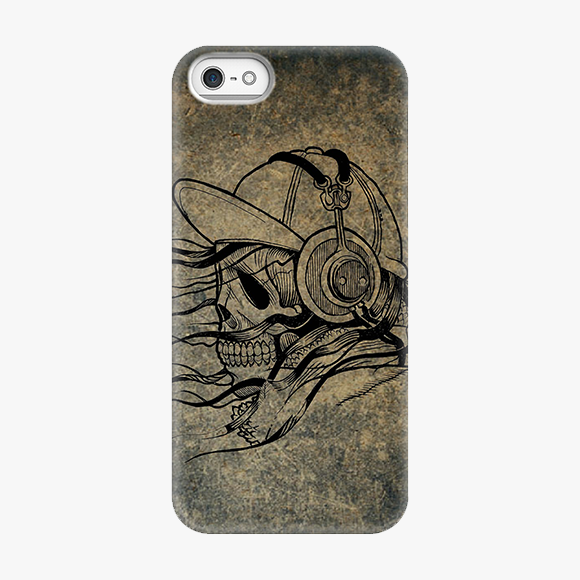 Tough iPhone 5  Phone Case - Skull With Headphone