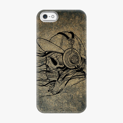 Tough iPhone 5  Phone Case - Skull With Headphone