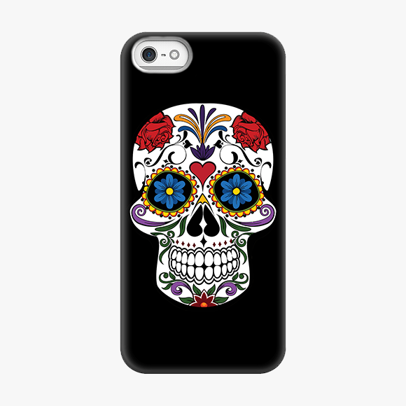 Tough iPhone 5  Phone Case - Skull Artwork With Black Background