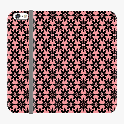 Folio iPhone 6  Folio Wallet - Artistic Floral Pattern With Pink Background