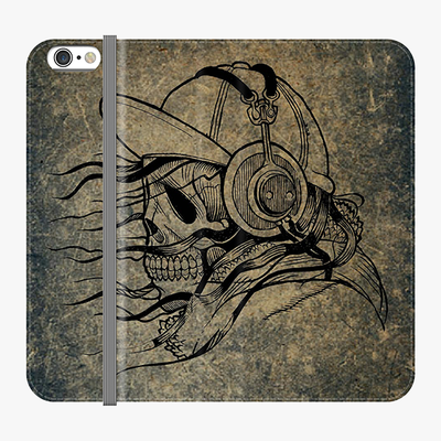 Folio iPhone 6  Phone Folio - Skull With Headphone