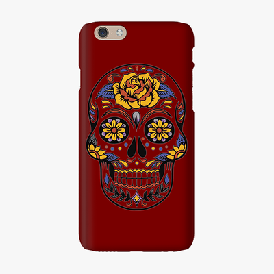 Snap iPhone 6  Phone Case - Skull Art With Brown Background