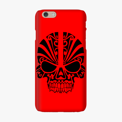 Snap iPhone 6  Phone Case - Black Skull With Red Background
