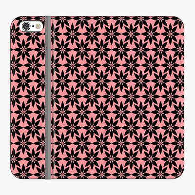 Folio iPhone 6 Plus  Folio Wallet - Artistic Floral Pattern With Pink Background