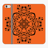 Folio iPhone 6 Plus  Phone Folio - Flower Design With Orange Background