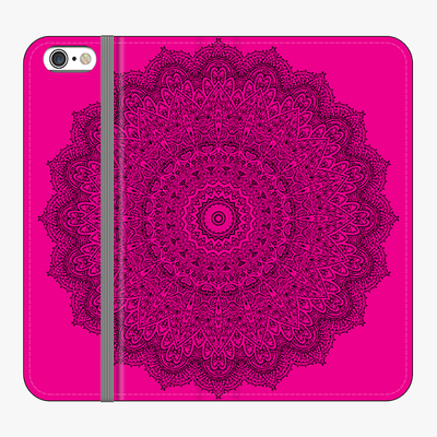 Folio iPhone 6 Plus  Phone Folio - Mandala With Pink Background
