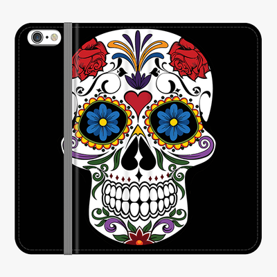 Folio iPhone 6 Plus  Phone Folio - Skull Artwork With Black Background