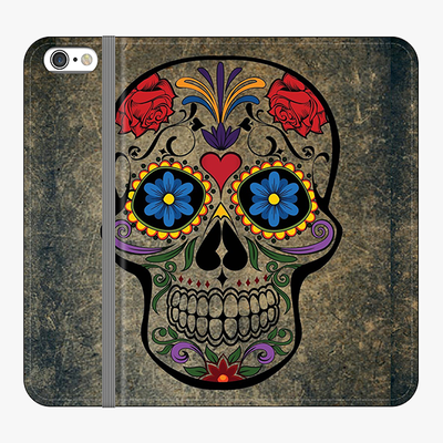 Folio iPhone 6 Plus  Phone Folio - Skull  With Artwork