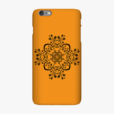 Snap iPhone 6 Plus  Phone Case - Flower Design With Orange Background