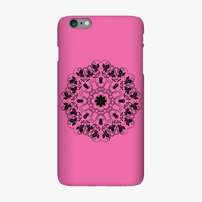 Tough iPhone 6 Plus  Phone Case - Mandala With Pink Background