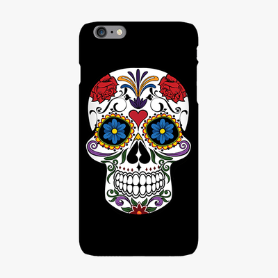 Tough iPhone 6 Plus  Phone Case - Skull Artwork With Black Background