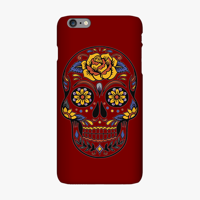 Tough iPhone 6 Plus  Phone Case - Skull Art With Brown Background