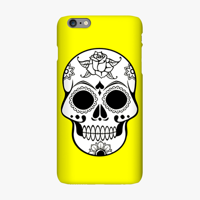 Snap iPhone 6 Plus  Phone Case - Skull With Yellow Background