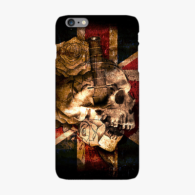 Snap iPhone 6 Plus  Phone Case - Skull With Union Jack British Flag